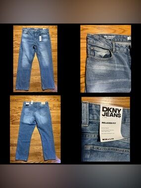 DKNY Men's Relaxed Straight Fit Jeans - American blue wash sz 36x32 NEW!